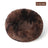 Plush round padded dog and cat bed in Tie-Dye Coffee