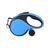 Automatic retractable dog lead with poo bag holder in blue