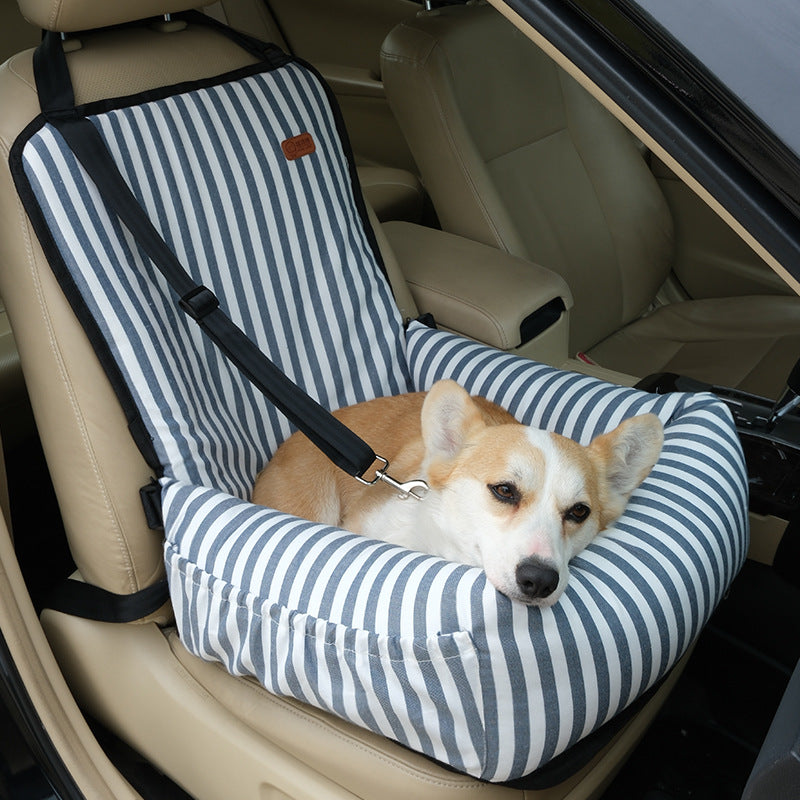 Oxford blue star pet car seat nest on a rear seat