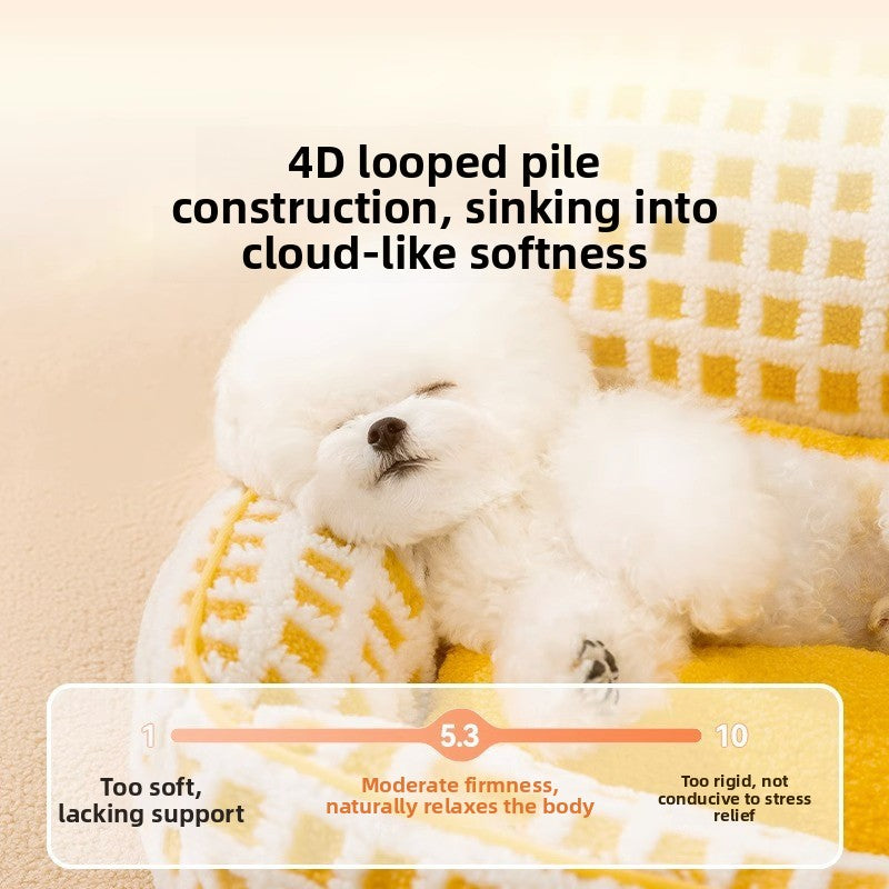 Warm Thick Plush Pet Bed for Dogs and Cats, Washable Options
