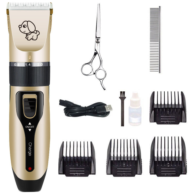 Cordless Pet Hair Clipper Set with Flat Shears and Guide Combs