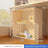 Indoor plastic cat cage with litter area and cat bed, view 44