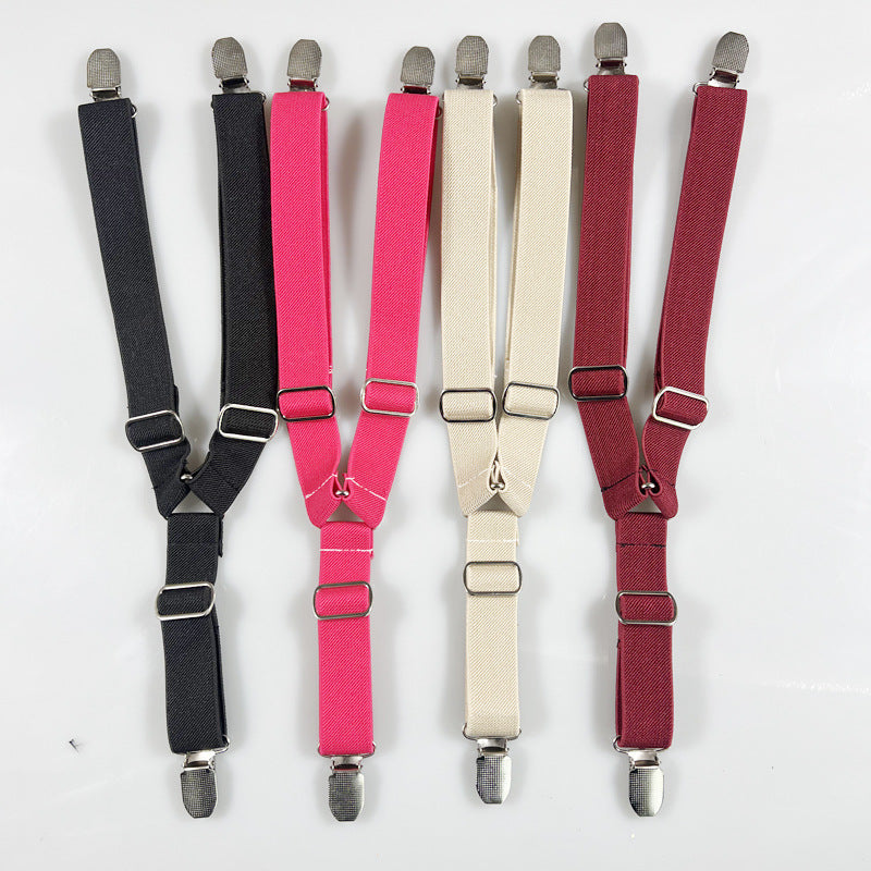Adjustable elastic dog diaper suspender strap in plaid pattern, view 4