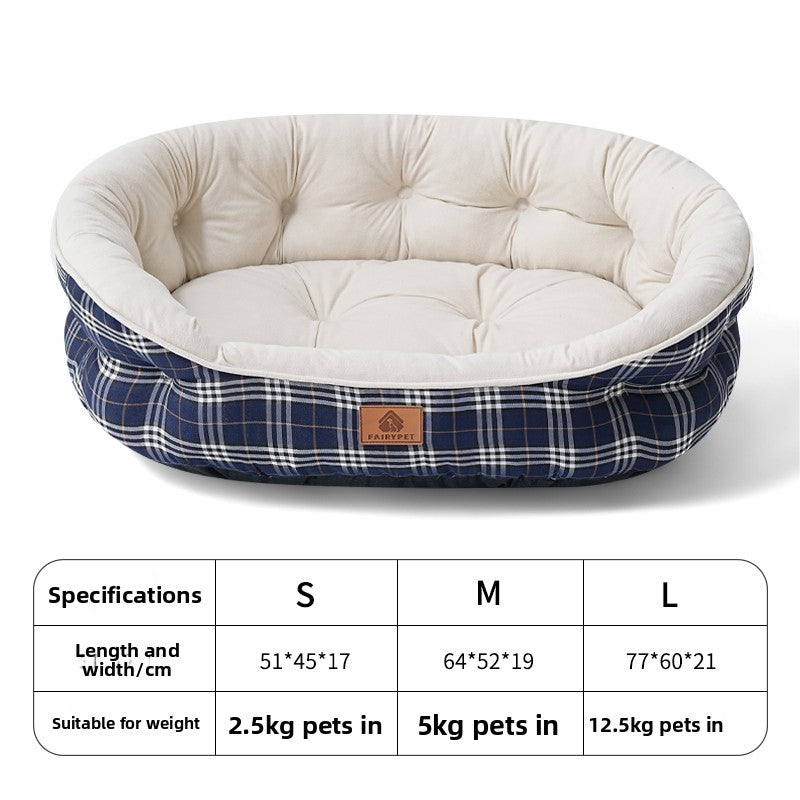 Fluffy all-season dog bed with raised sides in soft colours, photo 18