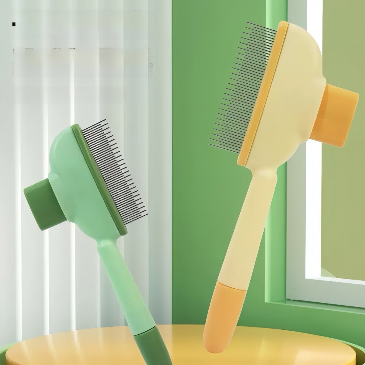 Pet Spray Massage Comb with Soft Pins for Loose Fur on Dogs and Cats