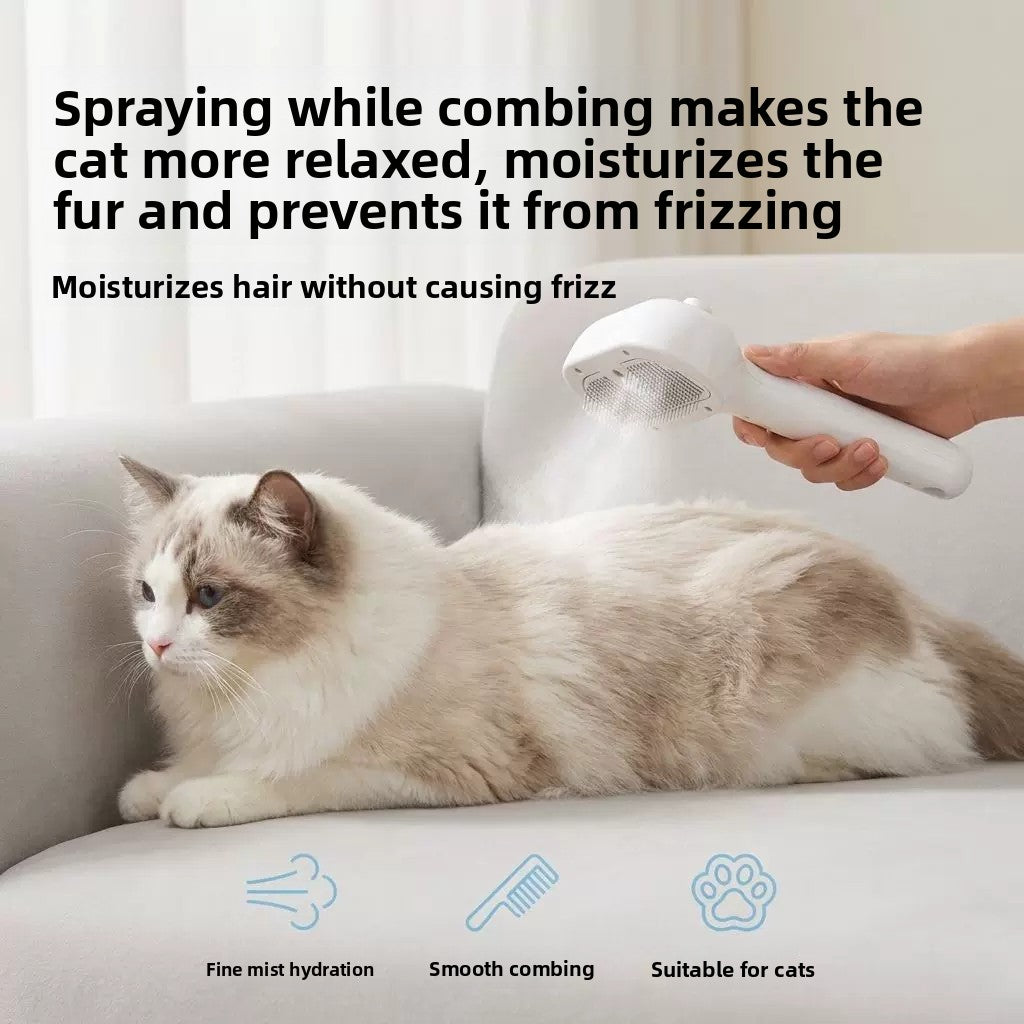 Steam Spray Massage Brush with No-Rinse Essence for Pets