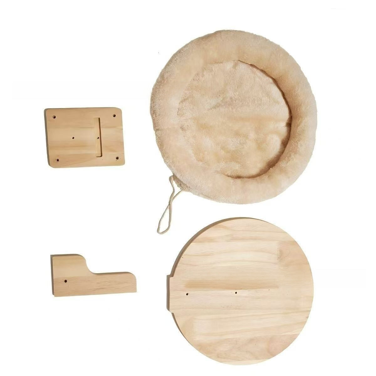 Wall-mounted pine wood cat house with jumping platform, photo 4