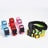 USB rechargeable LED mesh dog collar glowing blue at night