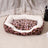 Brown leopard print plush pet sofa bed with removable pad, view 14