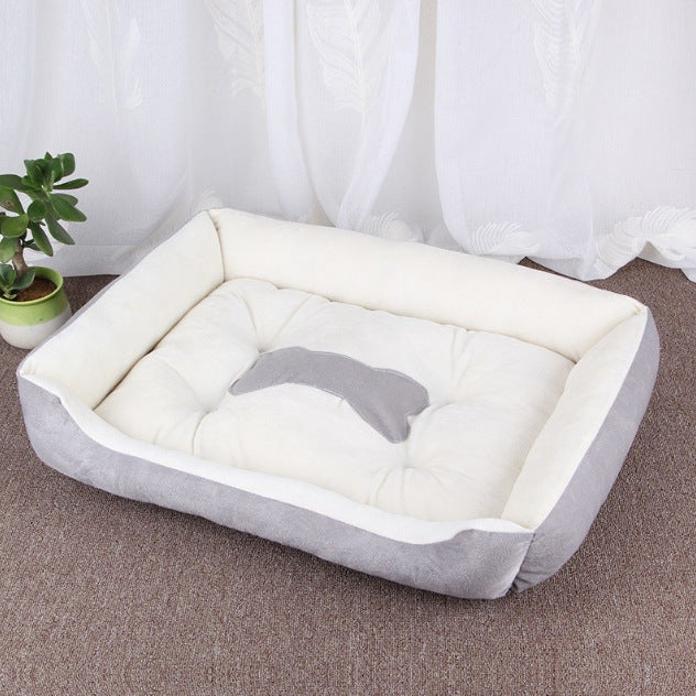 Semi-Enclosed Warm Pet Sleeping Bed with Thick Padding