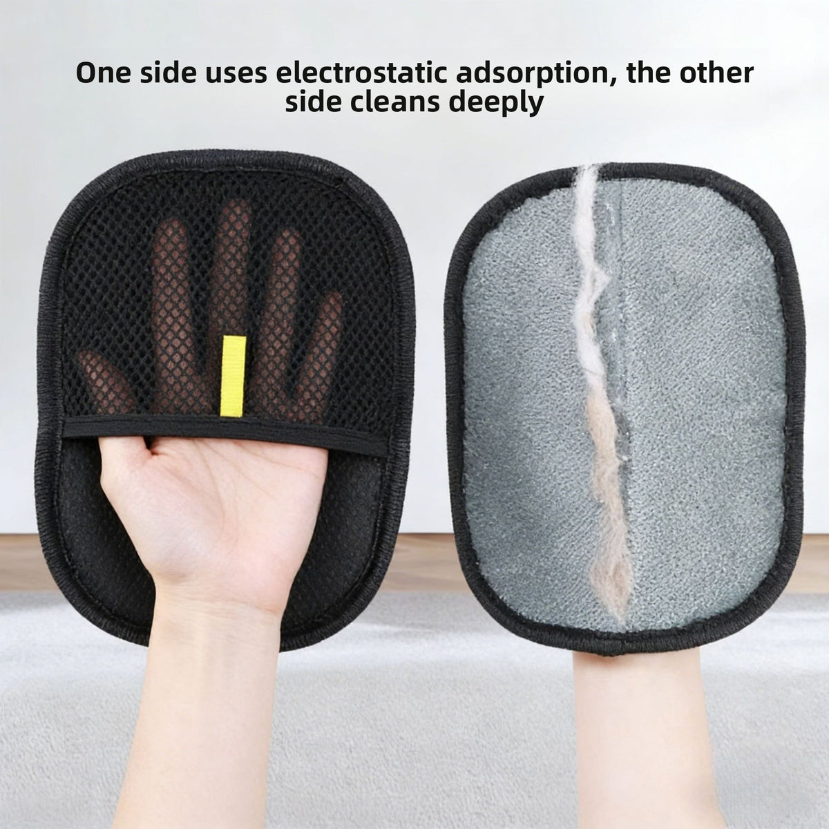 Static Pet Hair Removal Mitts, Two-Way Grooming Gloves