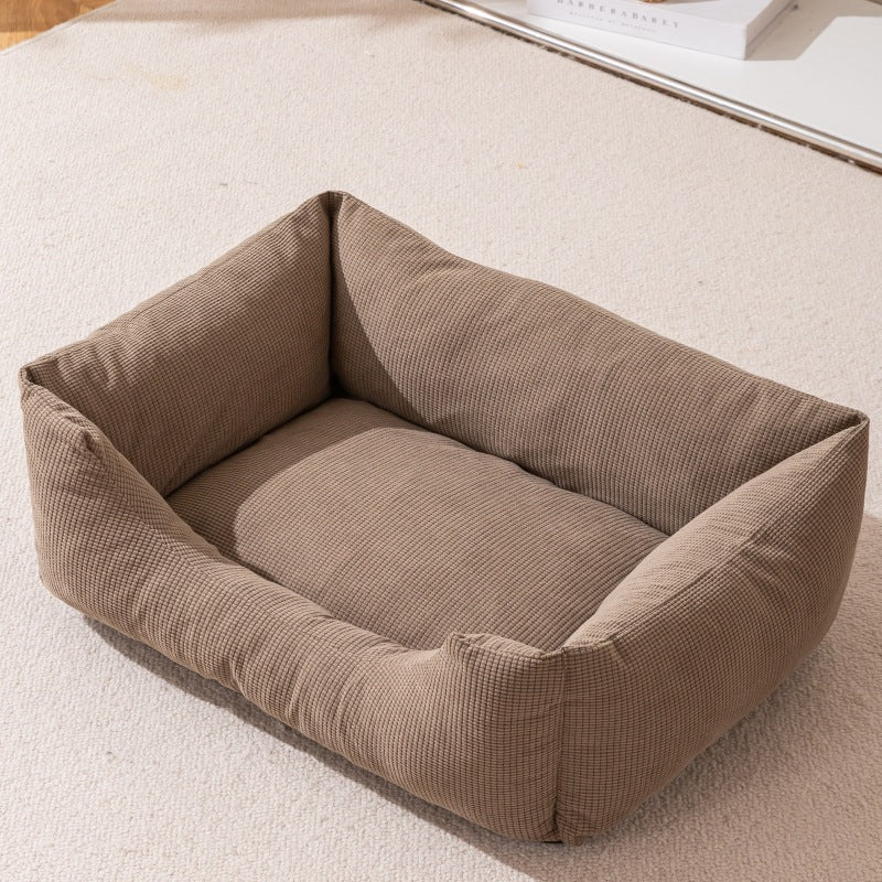 Washable Padded Pet Bed with Removable Cover for Dogs and Cats