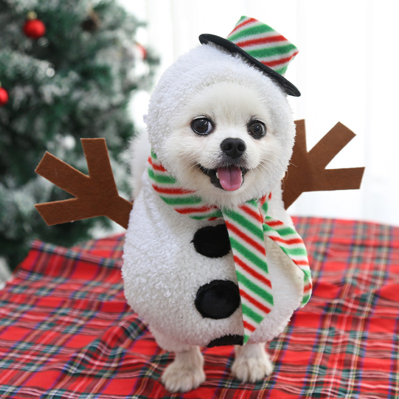 Standing snowman Christmas costume for dogs and cats