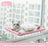 Foldable window cat hammock with suction cups in Pink