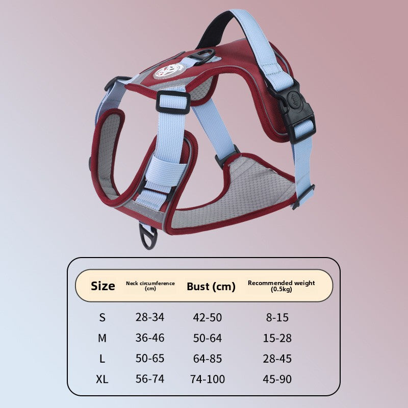 Reflective vest harness for large dogs, ideal for everyday use