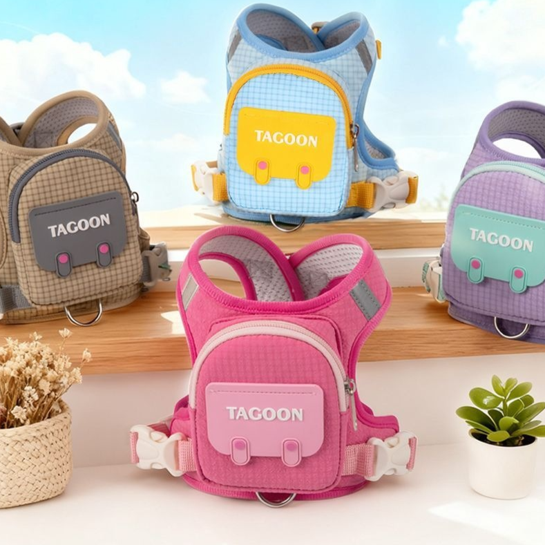 Lightweight dog backpack harness with mesh back, available in 4 colours, image 3