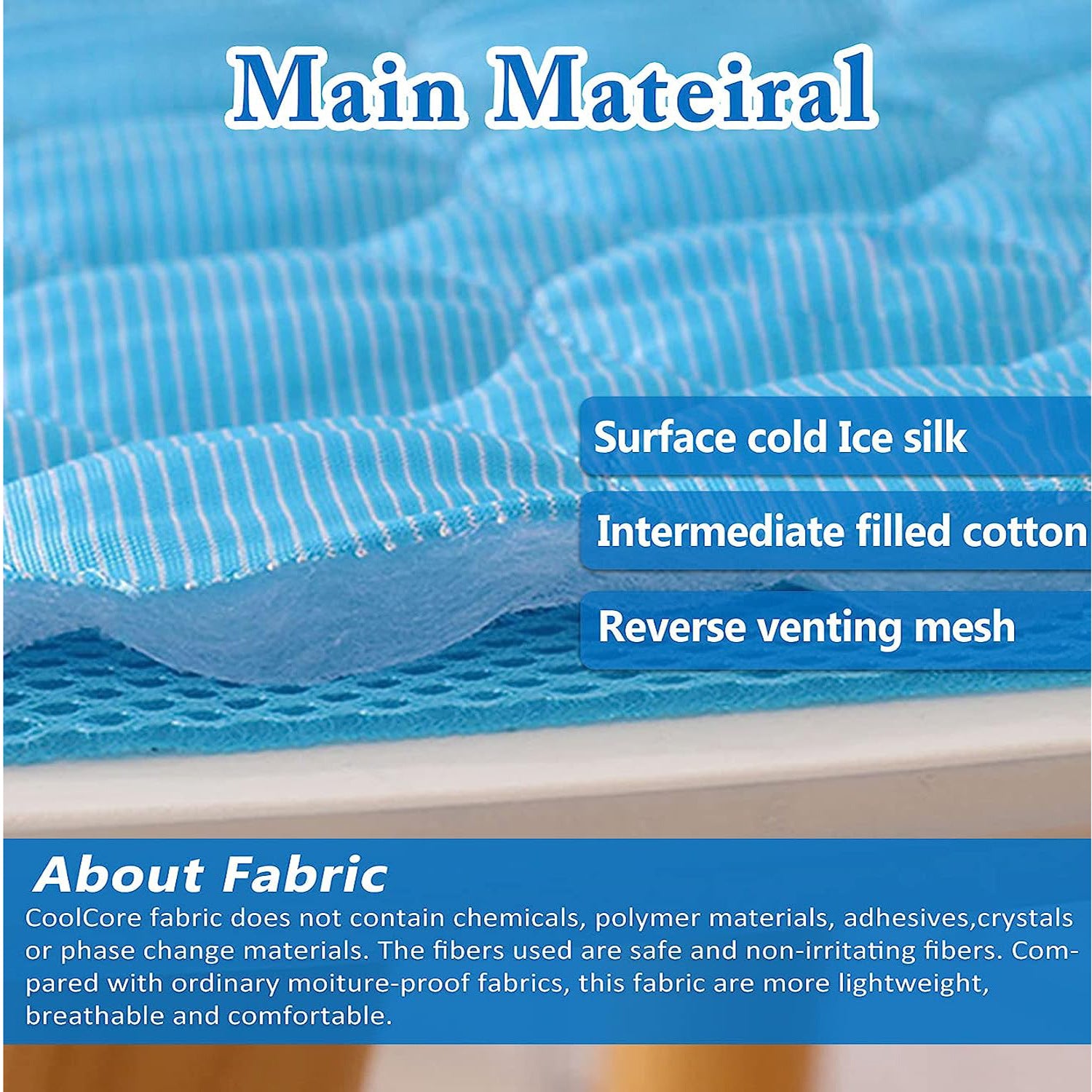 Ice silk dog cooling pad in light blue, photo 3 of 8