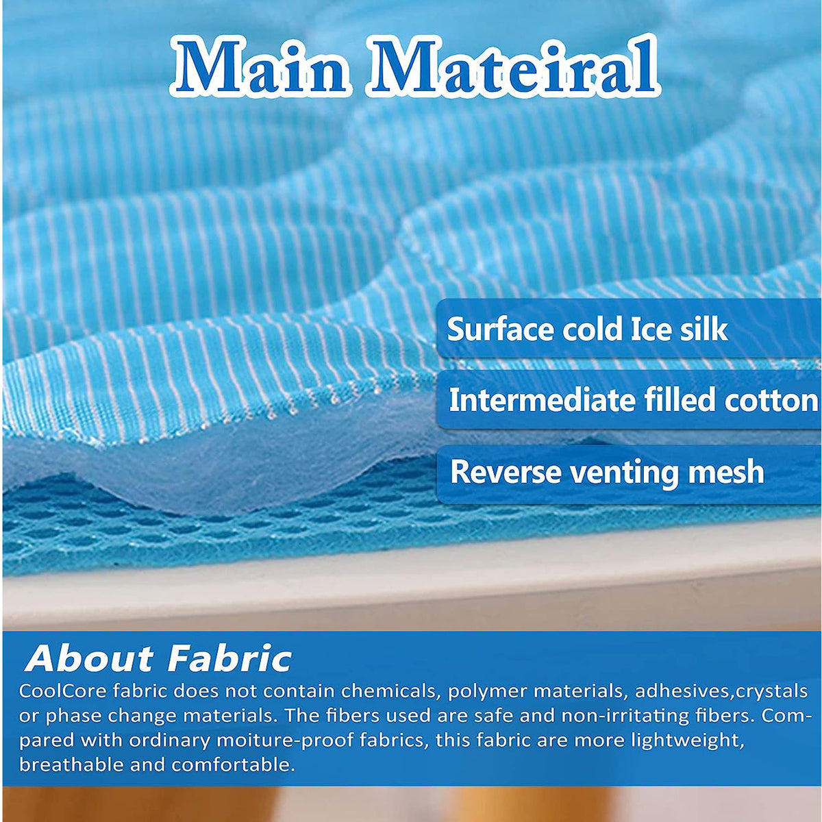 Ice silk dog cooling pad in light blue, photo 3 of 8