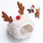 Christmas pet hat and bib for dogs and cats, in a home setting
