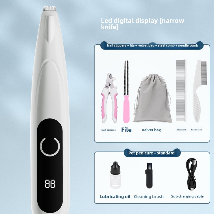 Cordless Paw Hair Trimmer for Dogs and Cats, Mini Waterproof Shaver