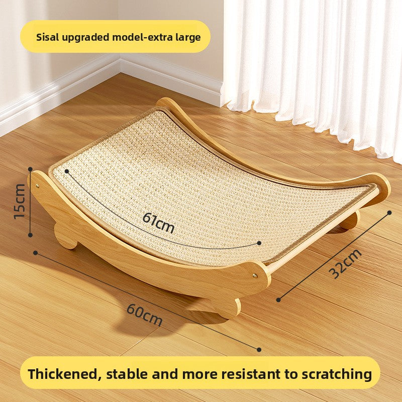 Jute cat scratching rocking bed for cats, detail and texture view