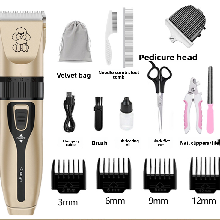 Cordless Pet Hair Clipper with Upgraded Ceramic Blade and Combs