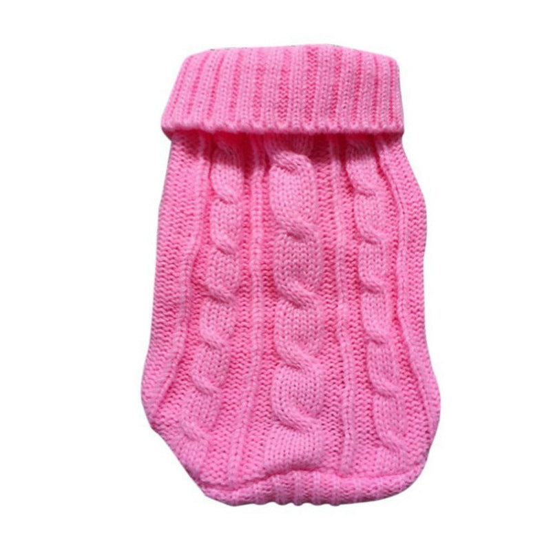 Thick knitted acrylic jumper for dogs and cats in Royal Blue, in a home setting