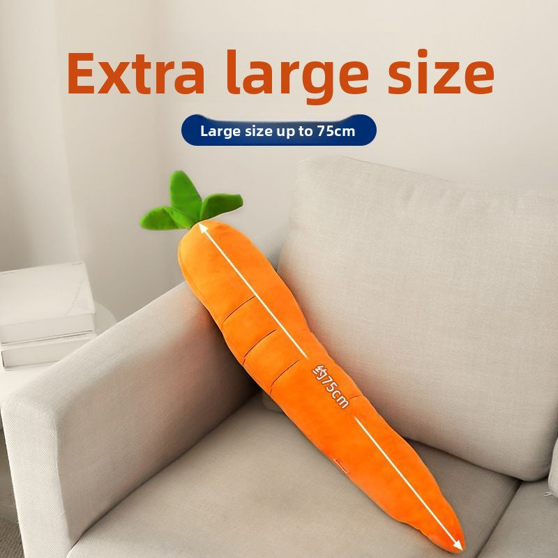 Plush carrot dog toy with crinkle leaves, photo 4 of 6