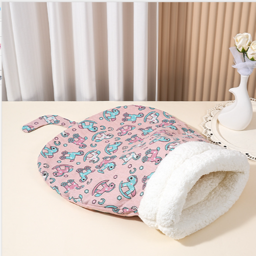 Warm plush tunnel sleeping bag bed for kittens and cats, product image 6