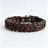 Vintage braided cowhide leather dog collar with bronze buckle, product image 8