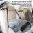 Dark grey padded dog car booster seat bed with strap, view 4