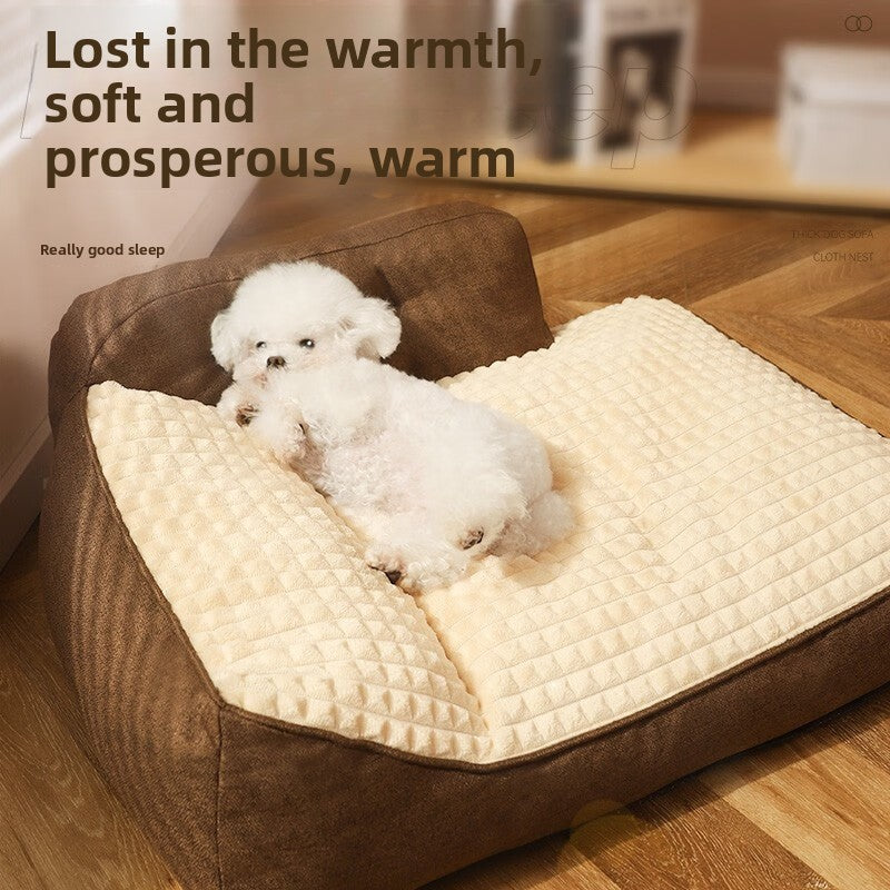 Removable washable dog bed with anti-slip base, product gallery photo