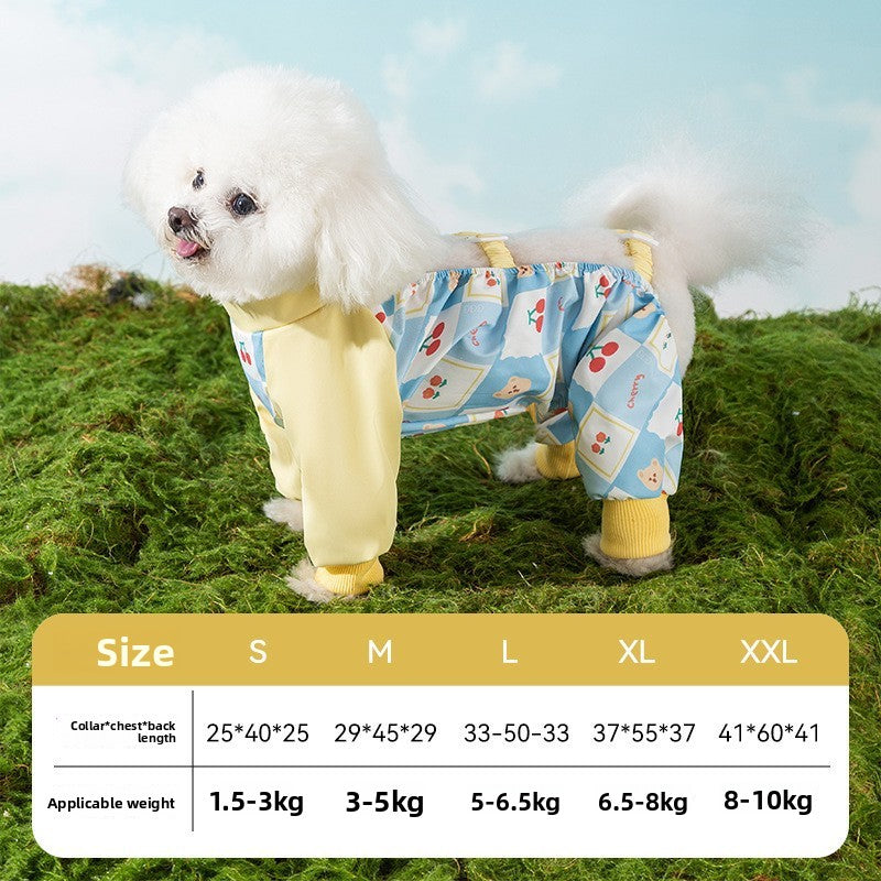 Four leg dog coverall with belly guard, available in 9 styles, image 29