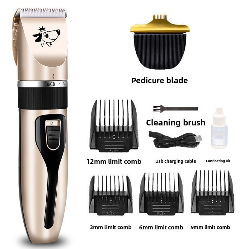 Pet Hair Clipper Set with 4 Limit Combs, Rechargeable Dual Voltage