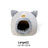 Grey enclosed cat head pet house with washable pad, view 6