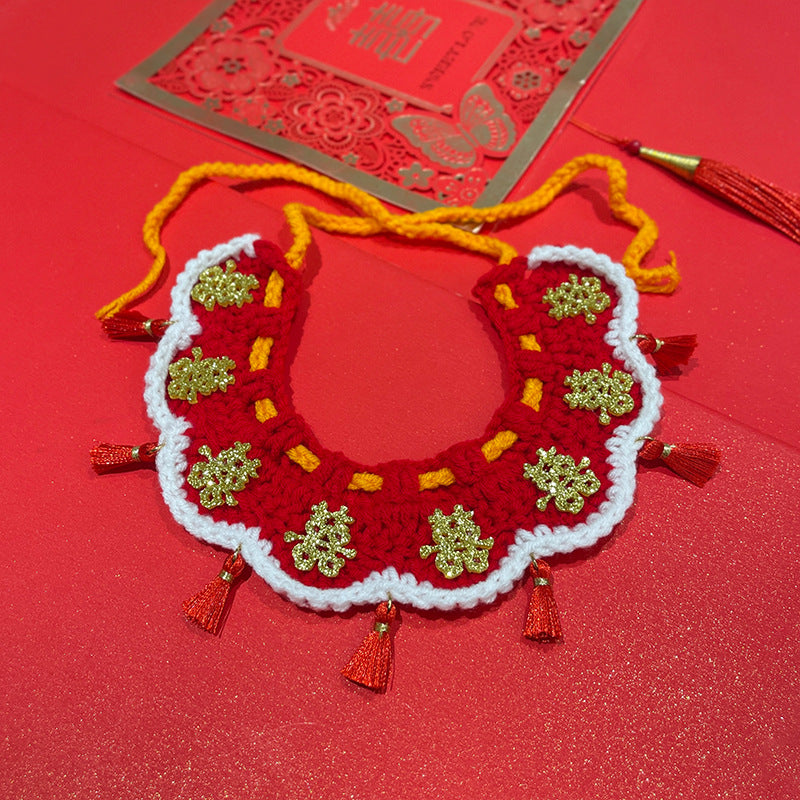 Hand knitted pet hat and collar scarf for dogs and cats, image 29