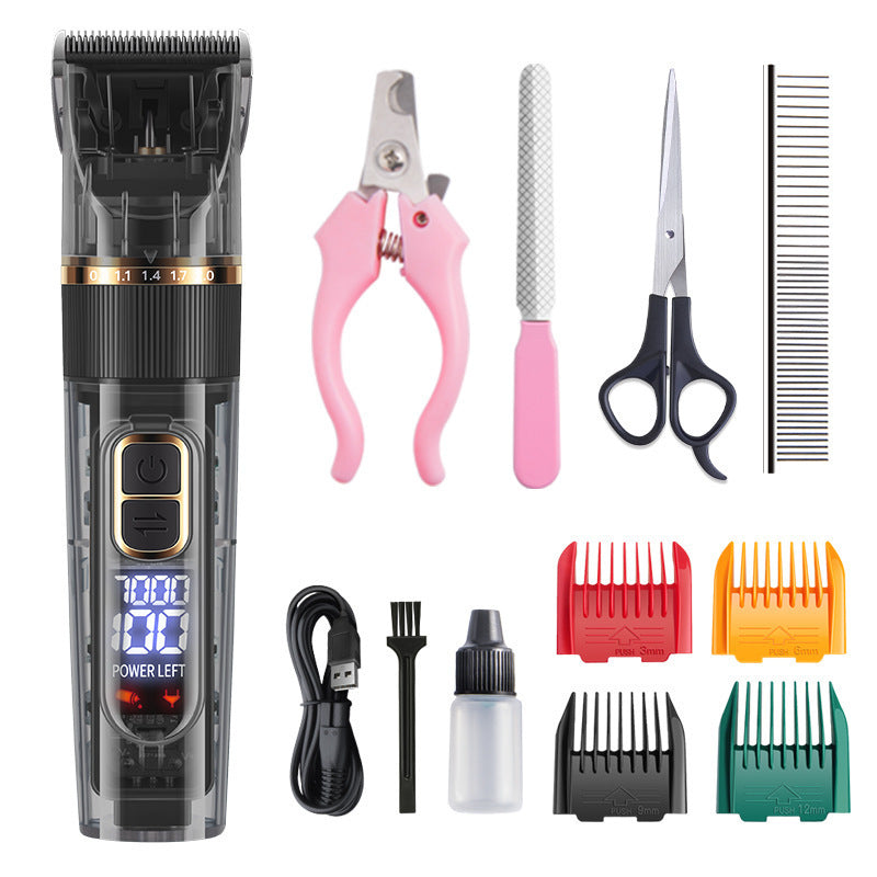 Pet Hair Clipper Grooming Kit with Steel Comb and Scissors