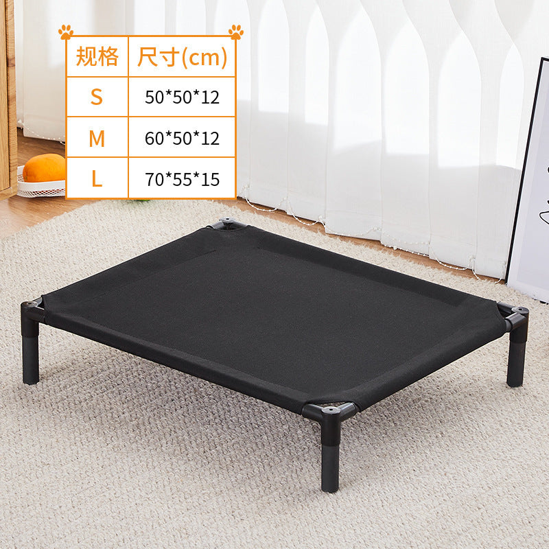 Raised pet cot with breathable mesh for cats and dogs