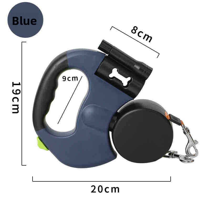 Dual retractable lead for two dogs in 4 colour options