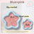 Shallow ceramic pet food plate with cute bear design in blue and pink, view 11