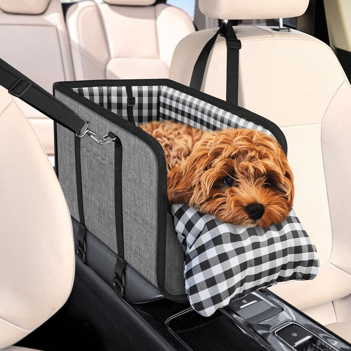 Dog car armrest booster seat with cushion, product image 3