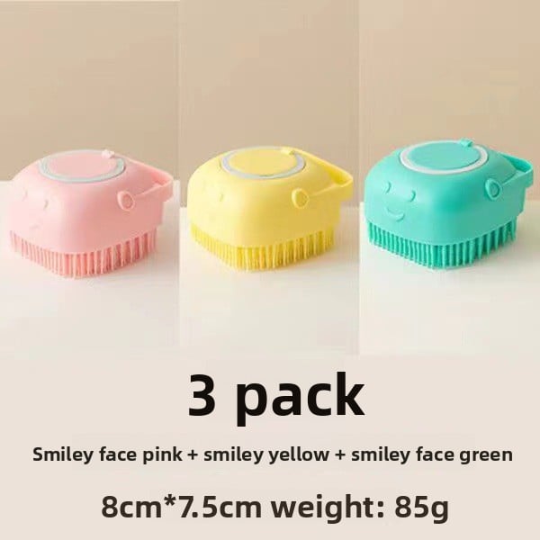 Pet bath brush with shampoo dispenser, photo from another angle