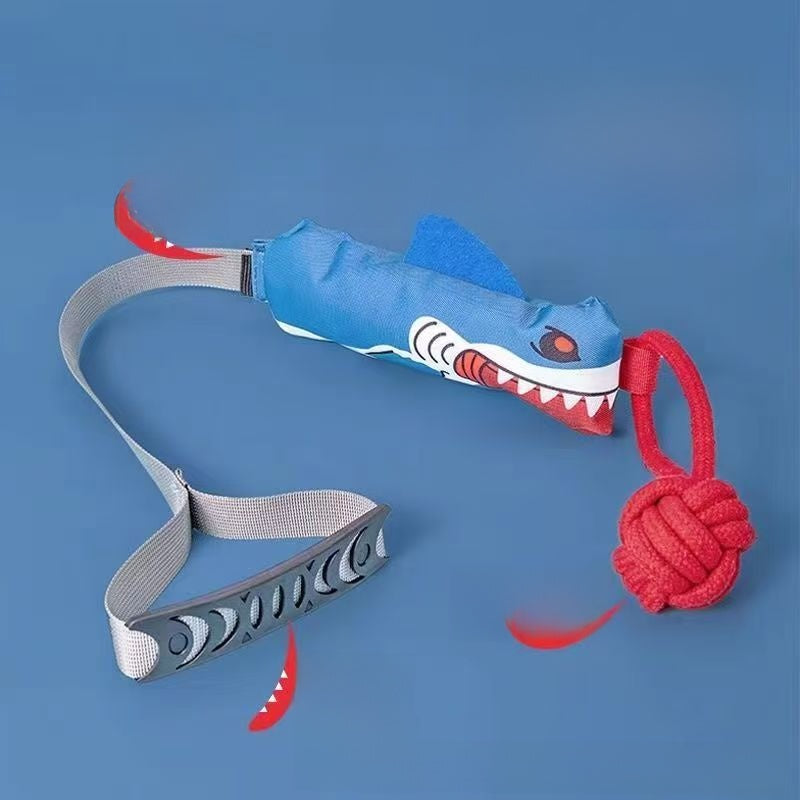Cotton rope tug of war dog toy with sound shark eagle corn - photo 3