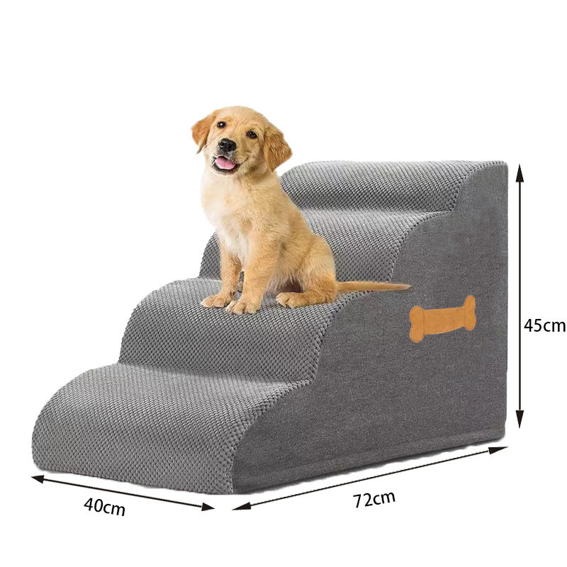 Gentle slope foam dog steps with grey cover, photo 11 of 11