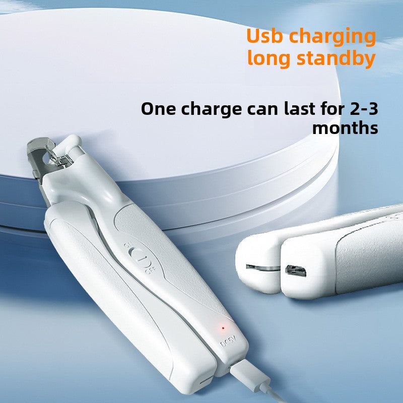 LED Pet Nail Clipper with Blood Line Light, USB Rechargeable