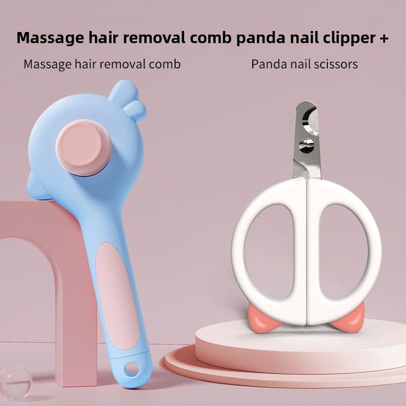 Dual-Function Pet Grooming Brush for Massage and Hair Removal