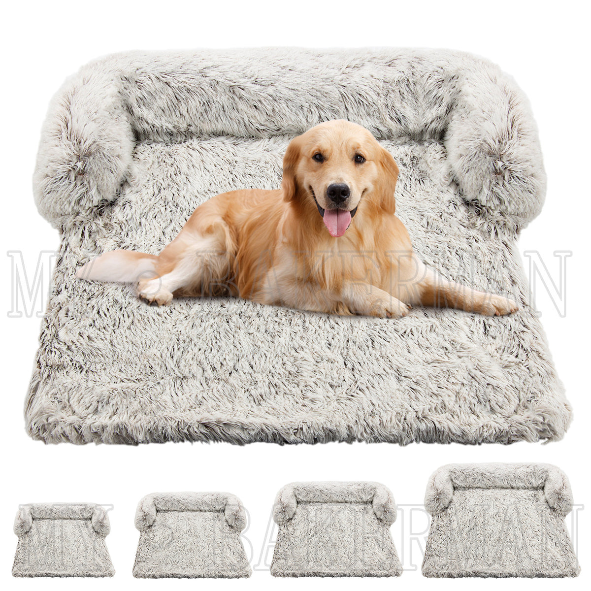 Pink long plush pet bed for cats and small dogs