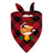 Christmas printed pet bandana for dogs and cats in Red Reindeer, front view