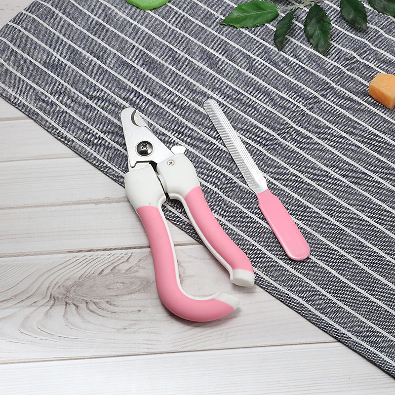 Stainless Steel Pet Nail Clippers with Wave or Curved Handle