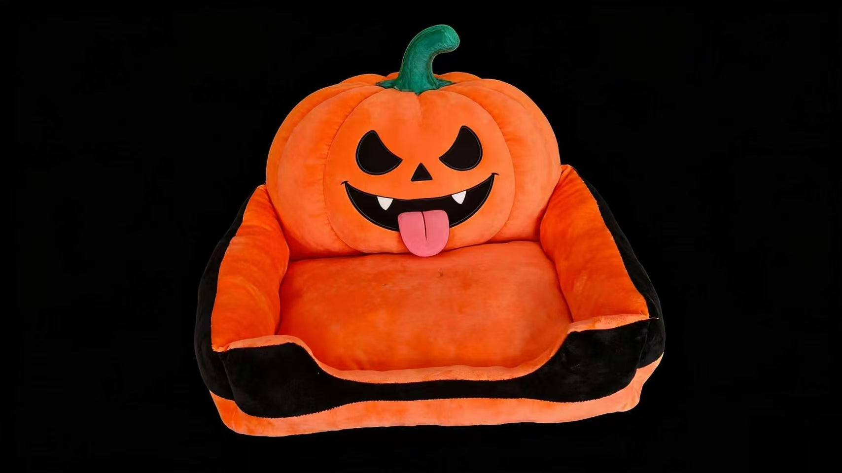 Halloween sofa bed for cats and small dogs in Pumpkin with Teeth